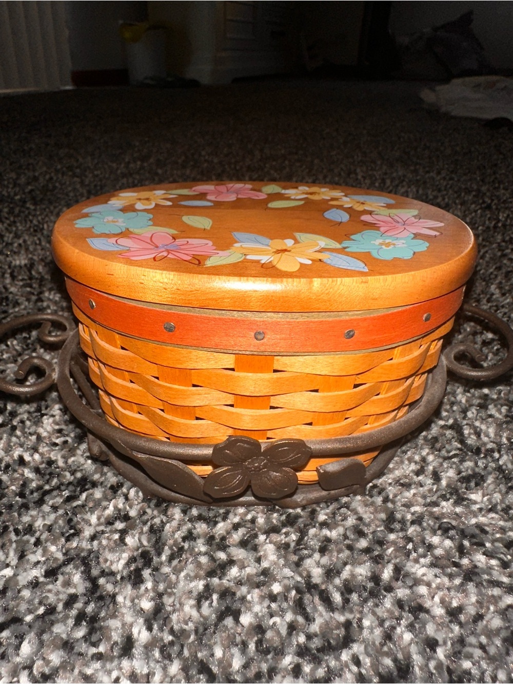 Longaberger Floral Basket with holder